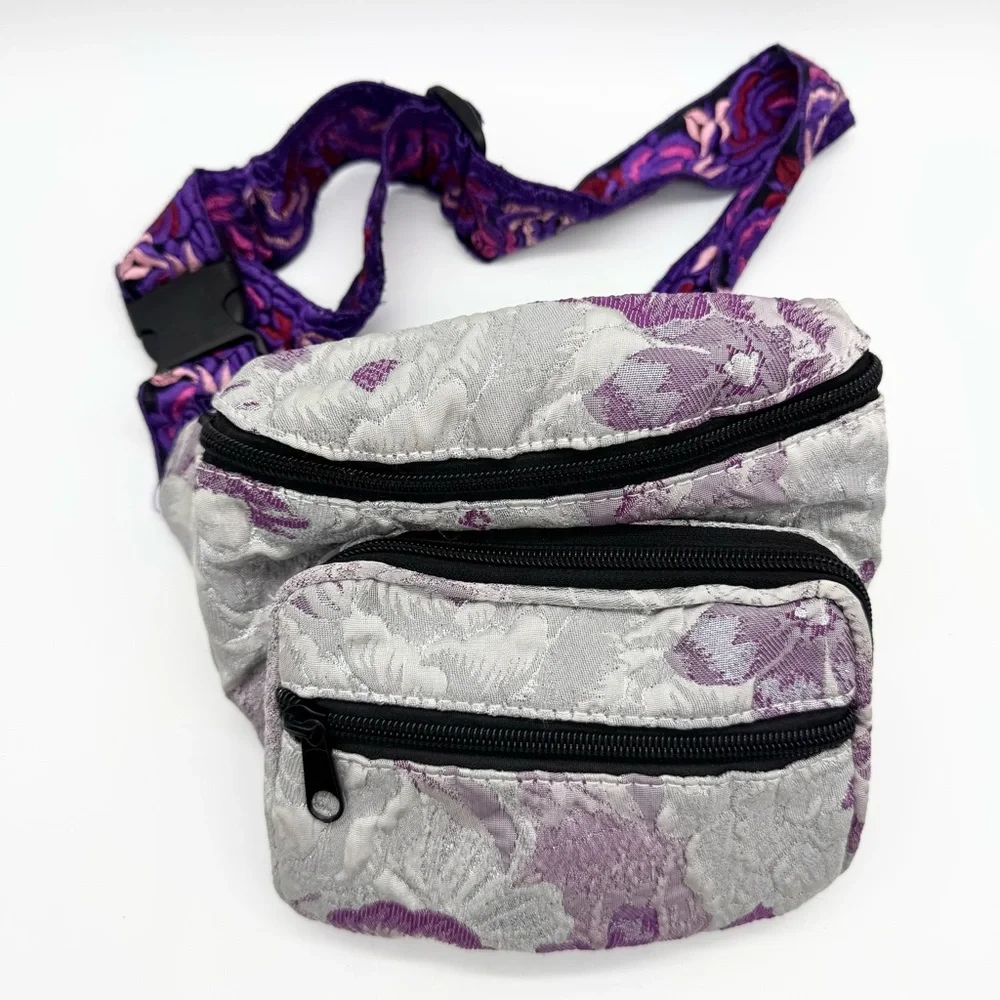 ANNA SUI Garden Of Eden Fanny‎ Pack Belt Bag Purple Lavender Feminine Retro Boho